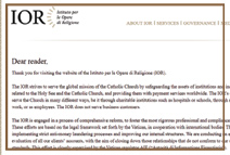 Институт религиозных дел (банк Ватикана) открыл собственный сайт