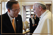 Генеральный секретарь ООН Пан Ги Мун и Папа Римский Франциск встретились в Ватикане