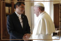 Президент Эквадора Рафаэль Висенте Корреа Дельгадо посетил с визитом Ватикан